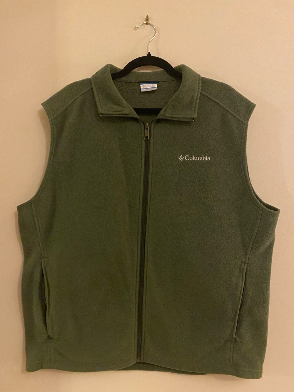 Columbia Green Full-Zip Fleece Vest size XL